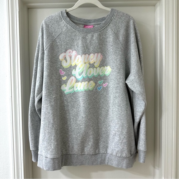 Stoney Clover Lane Sweaters - Stoney Clover Lane x Target Gray Pastel Logo Graphic Sweater, Size 1XL